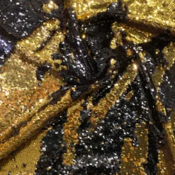 Two-Tone Sequins Table Linen in Black and Gold