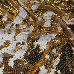 Two-Tone Sequins Table Runner in Gold and White