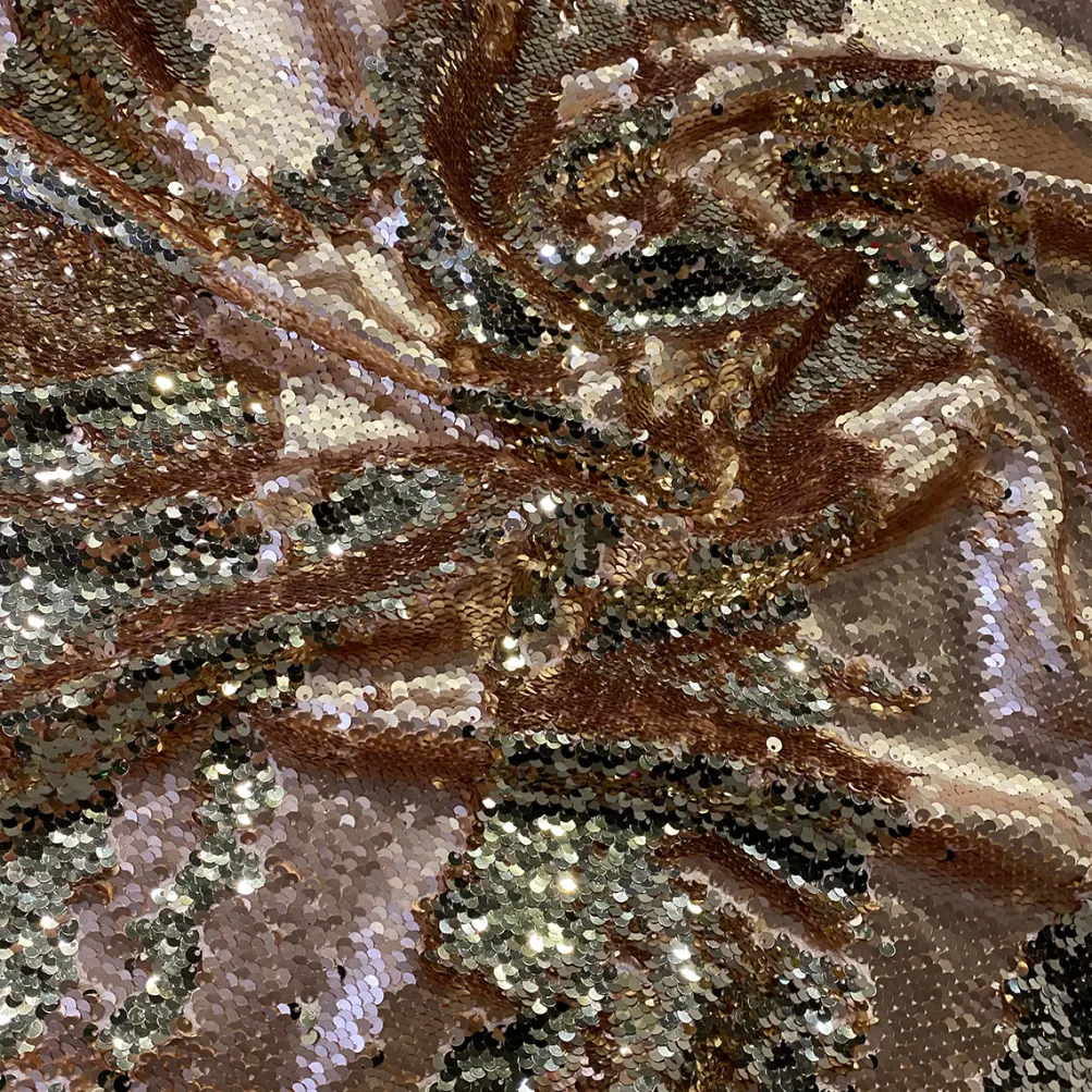 Two-Tone Sequins Table Runner in Blush and Champagne