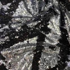 Two-Tone Sequins Table Runner in Black and Silver