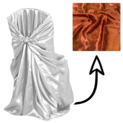 Universal Satin Pillowcase Chair Cover in Rust