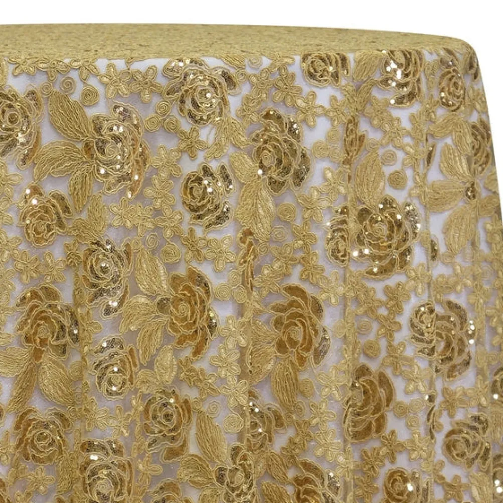 Valentina Lace Table Linen in Gold
