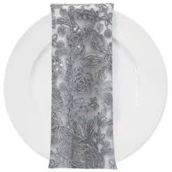 Valentina Lace (w/ Poly Lining) Table in Silver