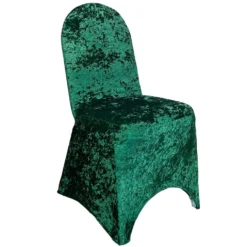 Velvet Spandex Banquet Chair Cover in Emerald Green
