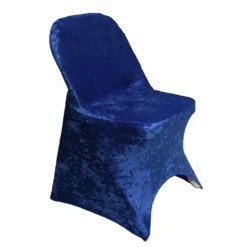 Velvet Spandex Folding Chair Cover in Navy Blue
