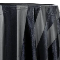 Velvet Stripe Table Linen in Black
