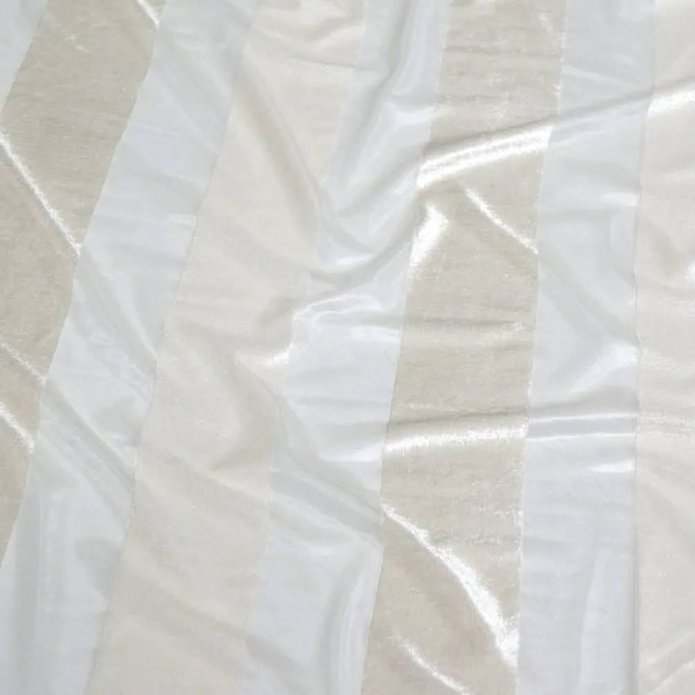 Velvet Stripe Table Linen in Ivory
