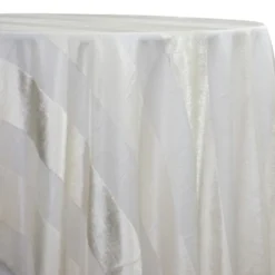 Velvet Stripe Table Linen in Ivory