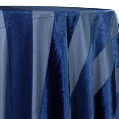 Velvet Stripe Table Linen in Navy