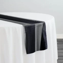 Velvet Stripe Table Runner in Black