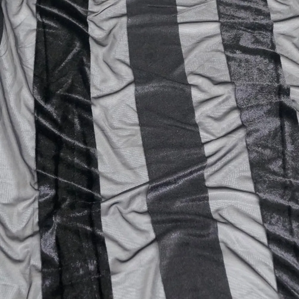 Velvet Stripe Table Runner in Black