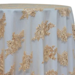 Venetian Lace Table Linen in Champagne