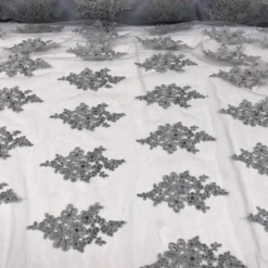 Venetian Lace Table Linen in Grey