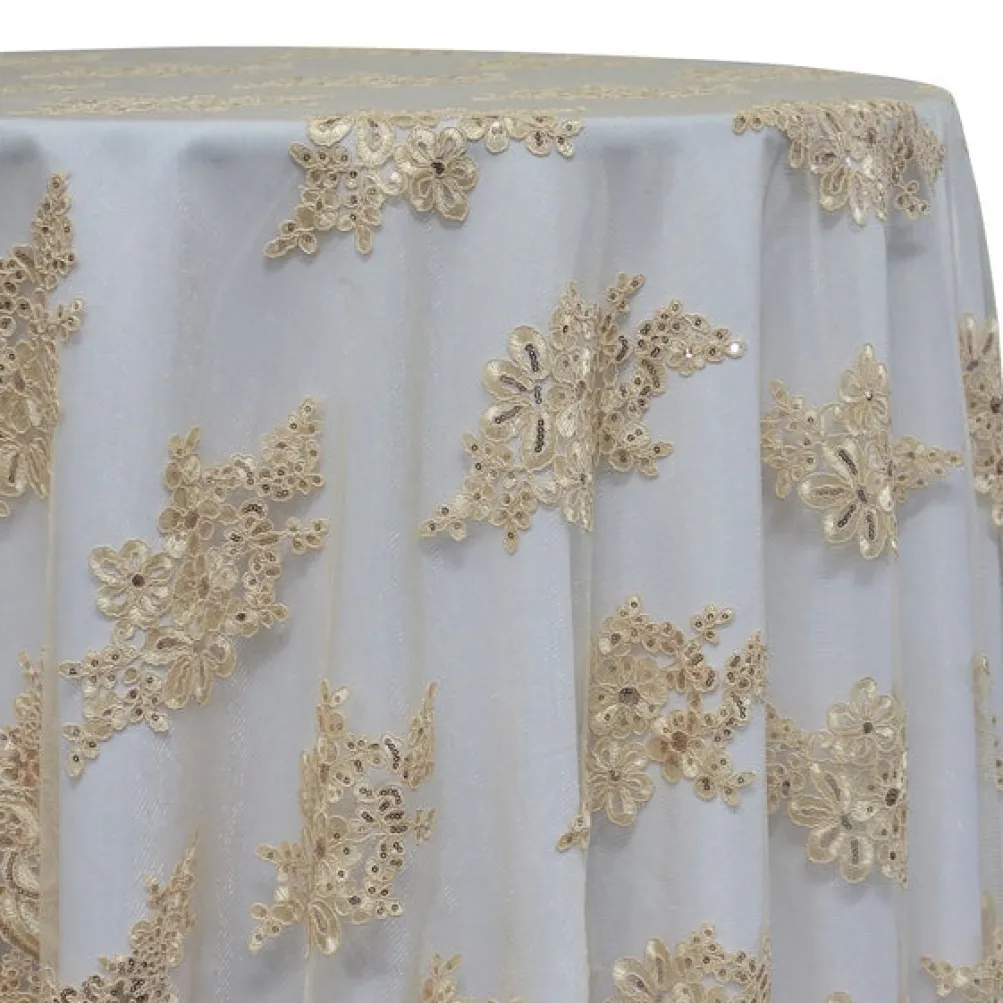 Venetian Lace Table Linen in Ivory