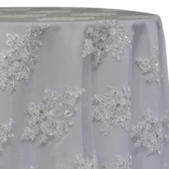 Venetian Lace Table Linen in White