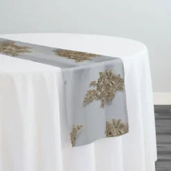 Venetian Lace Table Runner in Taupe