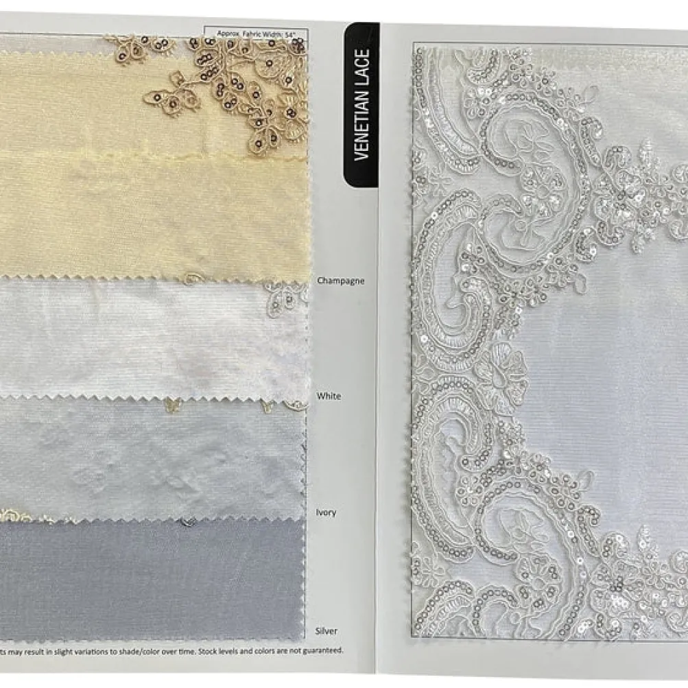 Venetian Lace (w/ Poly Lining) Table Napkin in Champagne