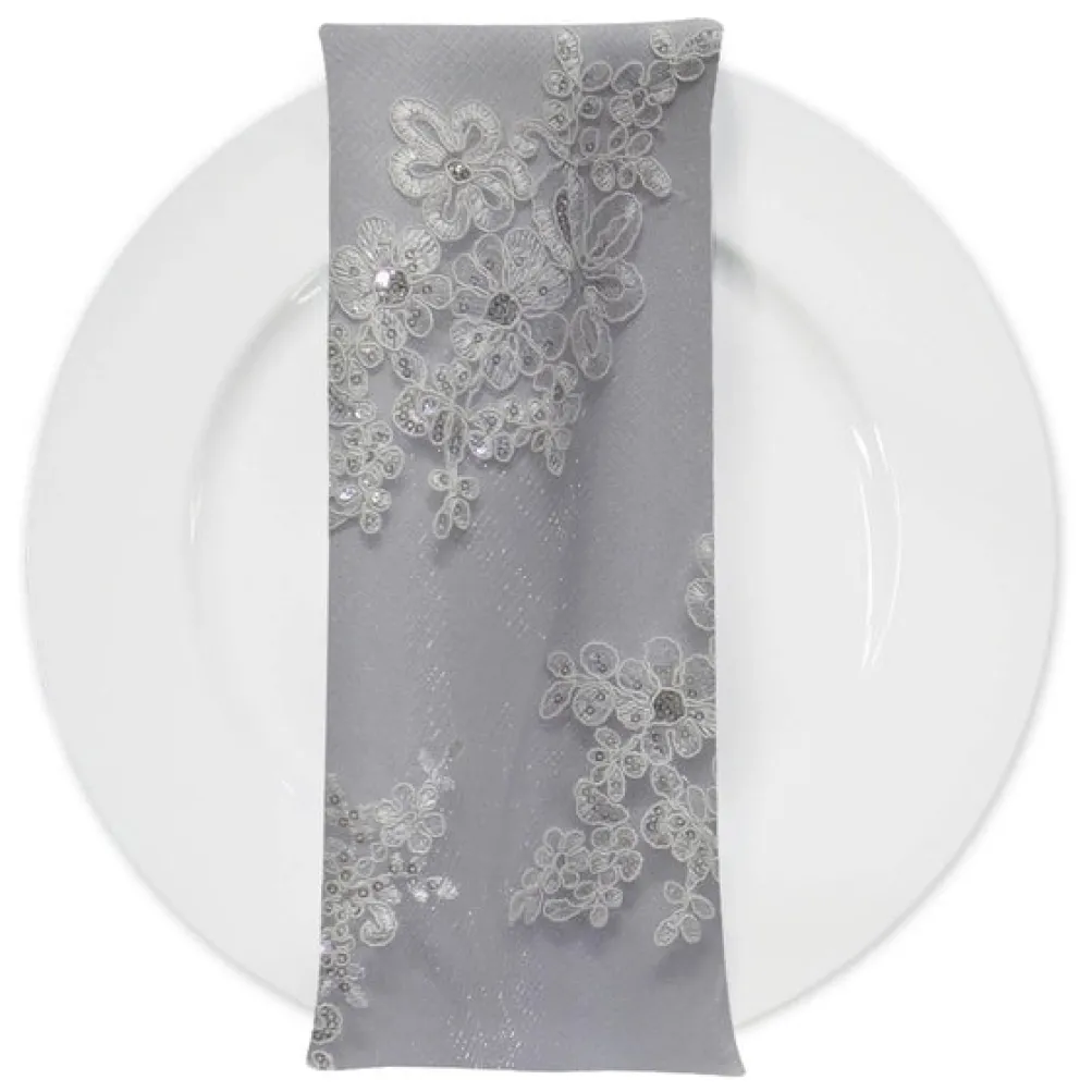 Venetian Lace (w/ Poly Lining) Table Napkin in White