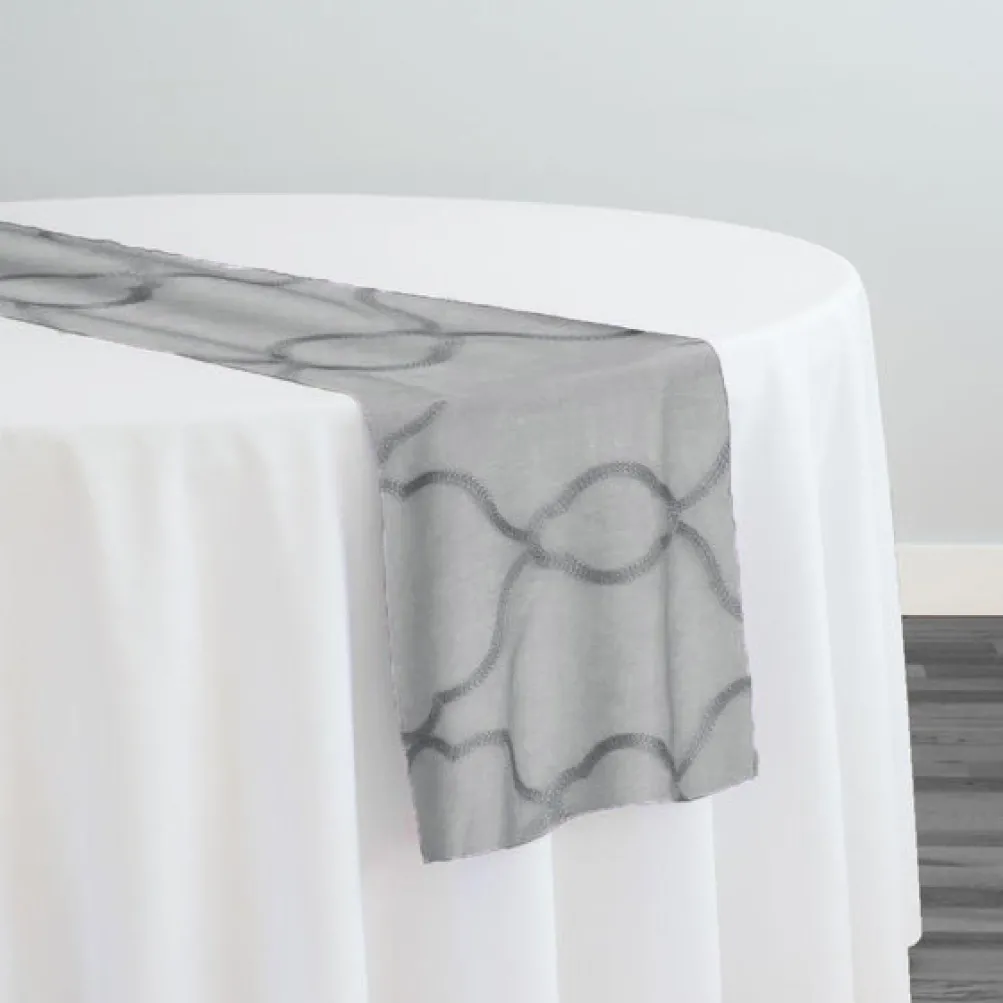 Vertigo Sheer Table Runner in Gray