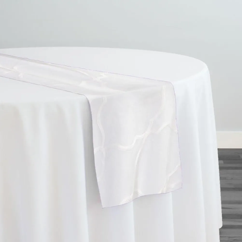 Vertigo Sheer Table Runner in White