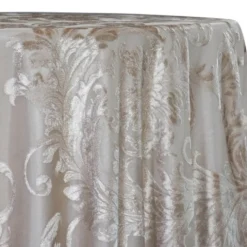 Victorian Jacquard Sheer Table Linen in Taupe