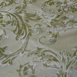 Victorian Jacquard Sheer Table Runner in Sage