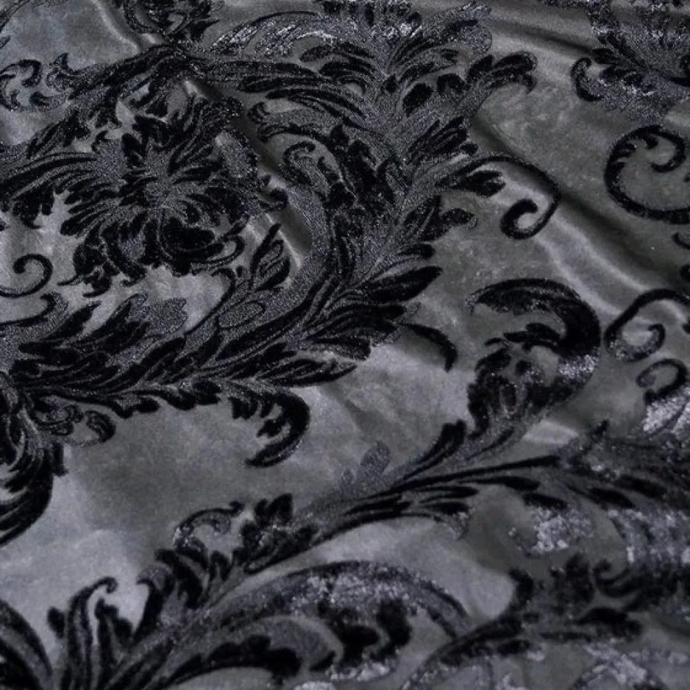 Victorian Jacquard Sheer Table Runner in Black