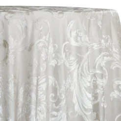 Victorian Jacquard Sheer Table Linen in Ivory