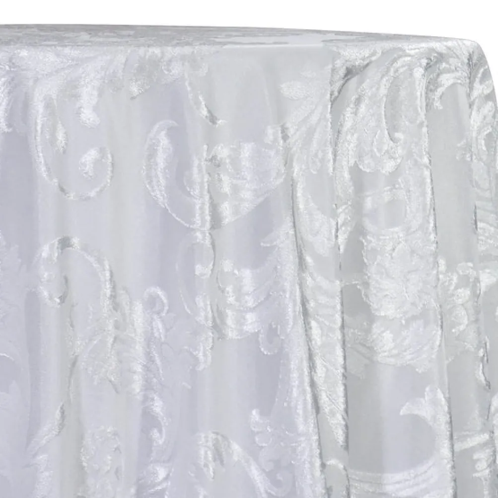 Victorian Jacquard Sheer Table Linen in White