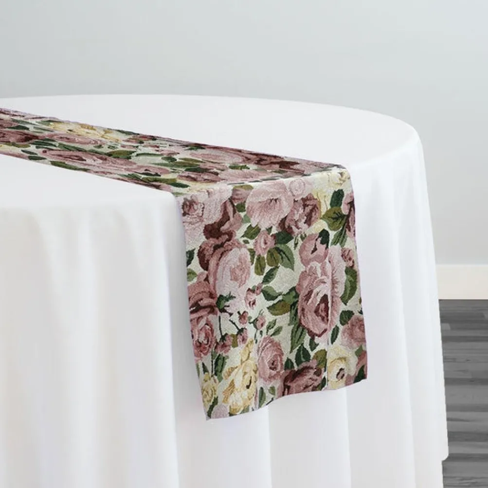 Vintage Canvas Rose Table Runner
