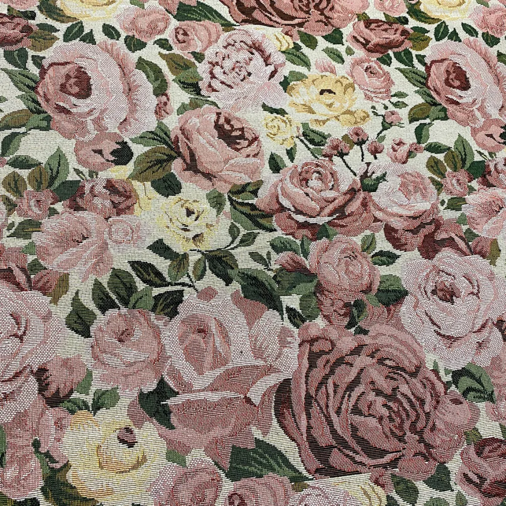 Vintage Canvas Rose Table Runner