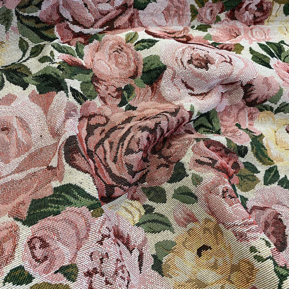 Vintage Canvas Rose Table Runner
