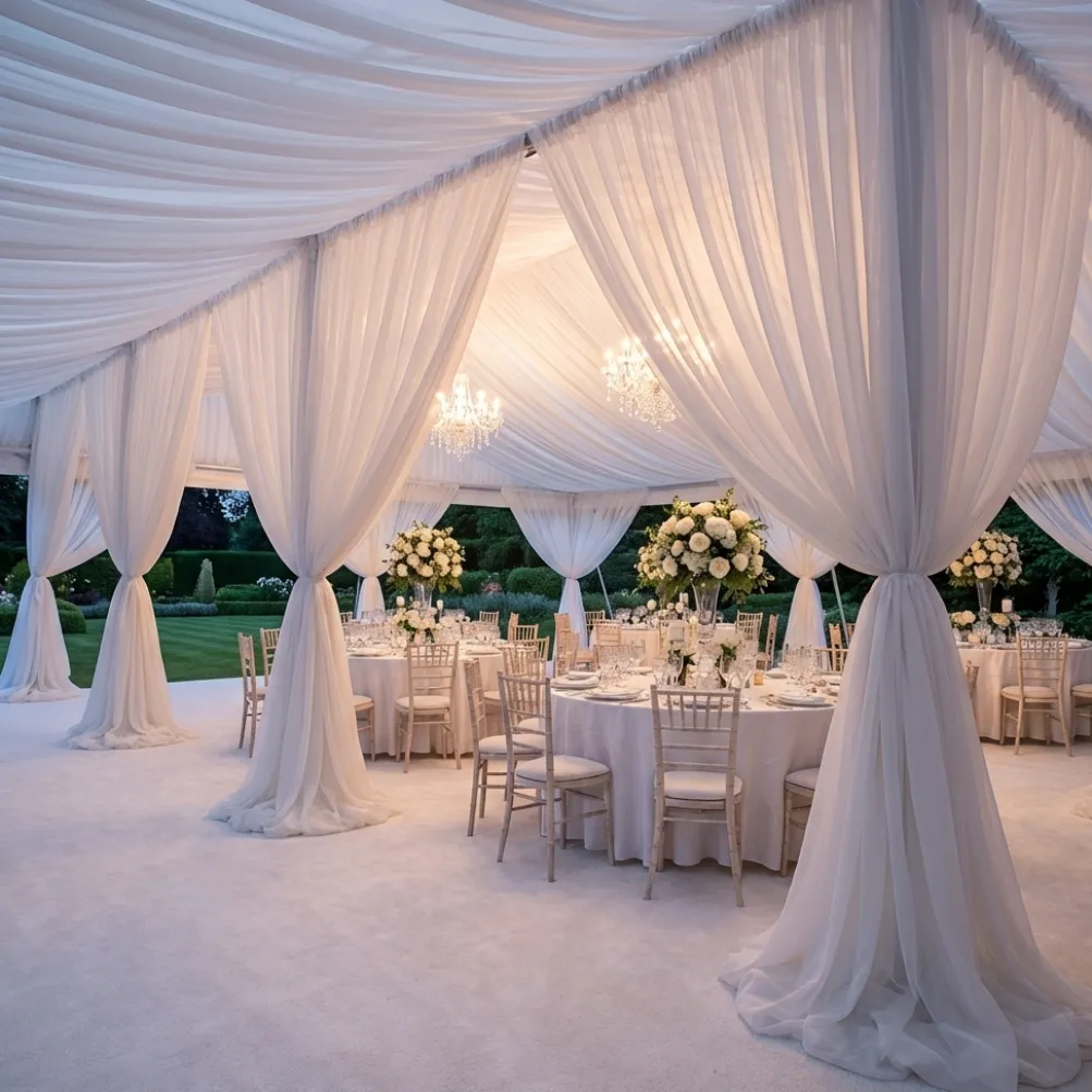 Voile Drapery Panel in White