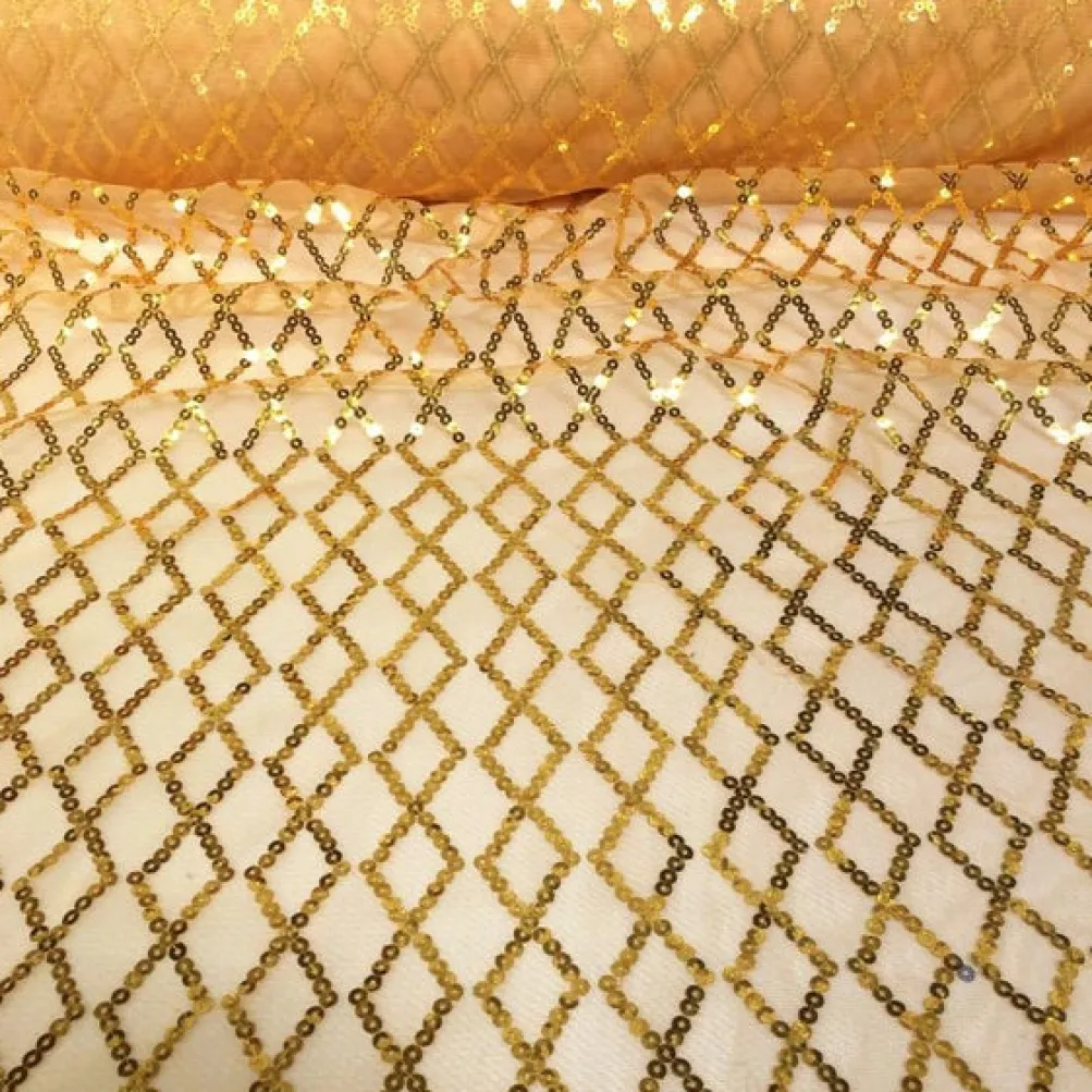 Vortex Sequins Table Linen in Gold