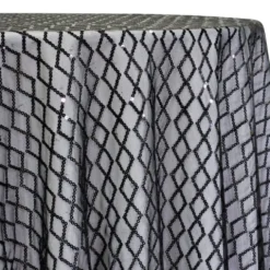 Vortex Sequins Table Linen in Black