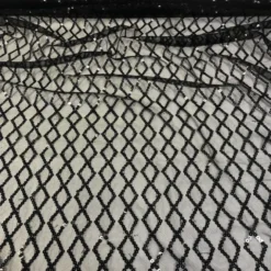 Vortex Sequins Table Linen in Black