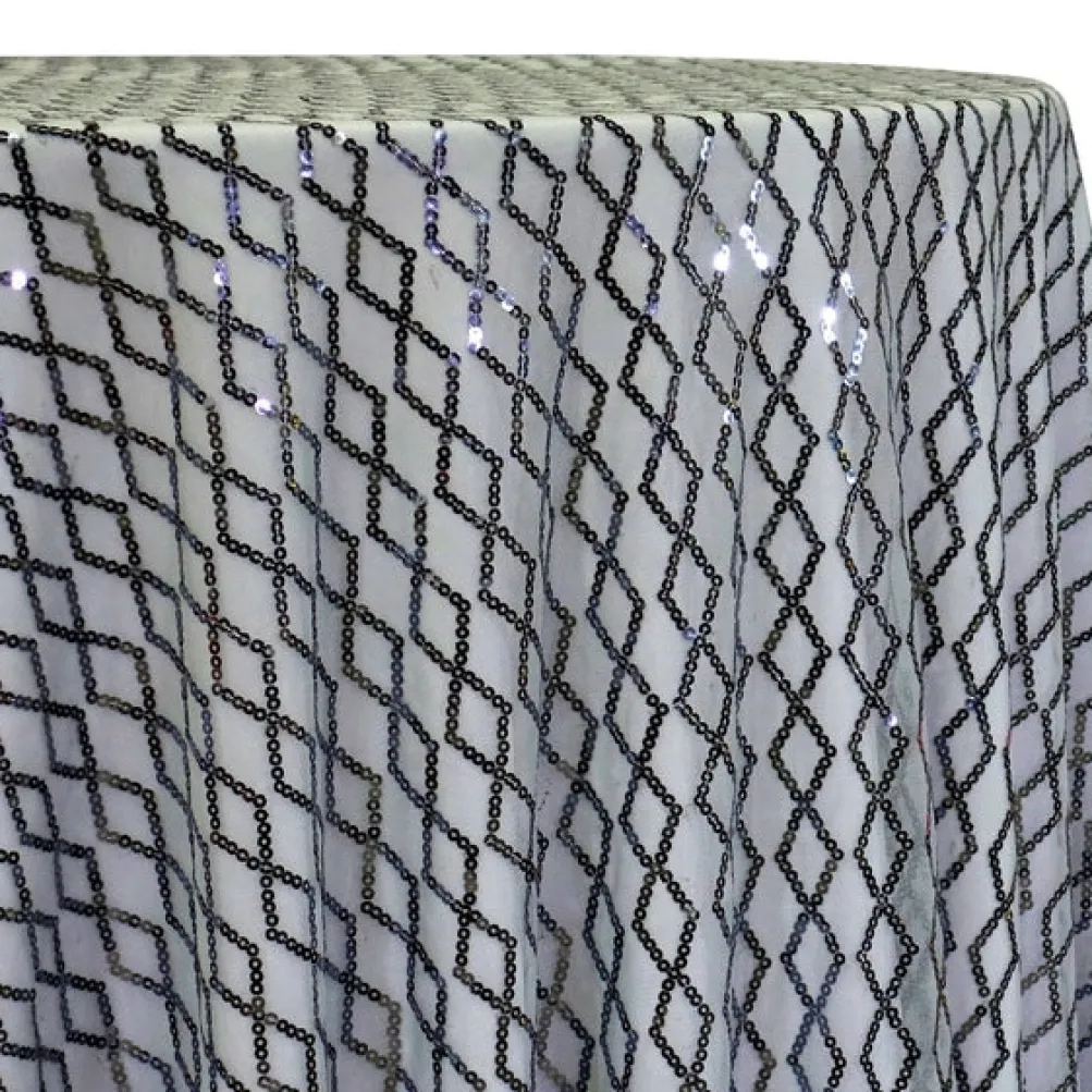 Vortex Sequins Table Linen in Silver