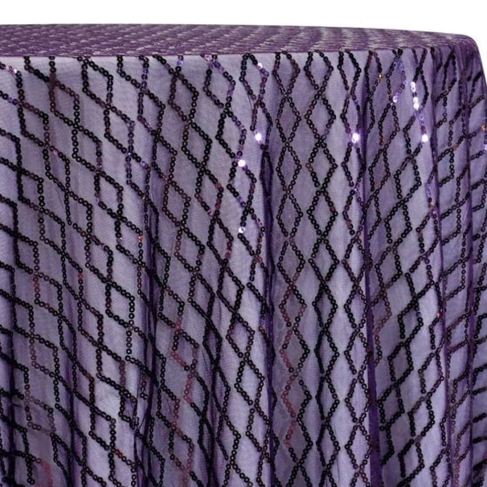 Vortex Sequins Table Linen in Plum