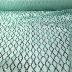 Vortex Sequins Table Linen in Teal Green