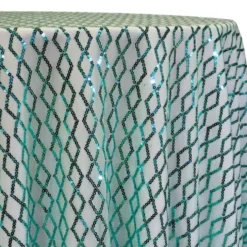 Vortex Sequins Table Linen in Teal Green