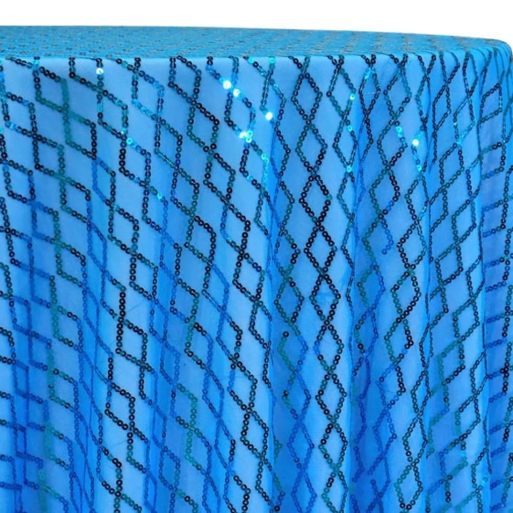 Vortex Sequins Table Linen in Turquoise