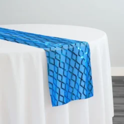 Vortex Sequins Table Runner in Turquoise