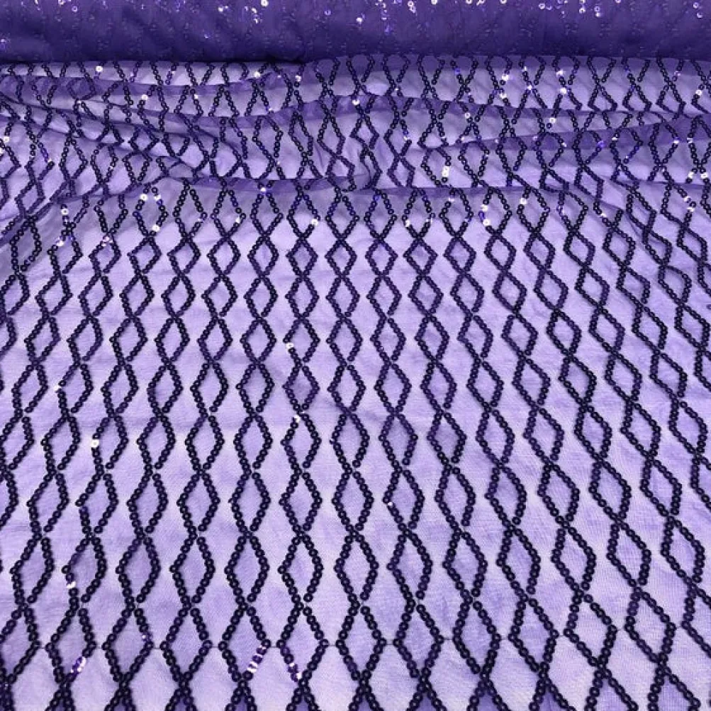 Vortex Sequins Table Runner in Purple