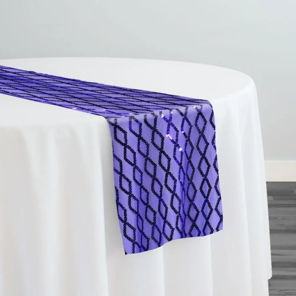 Vortex Sequins Table Runner in Purple