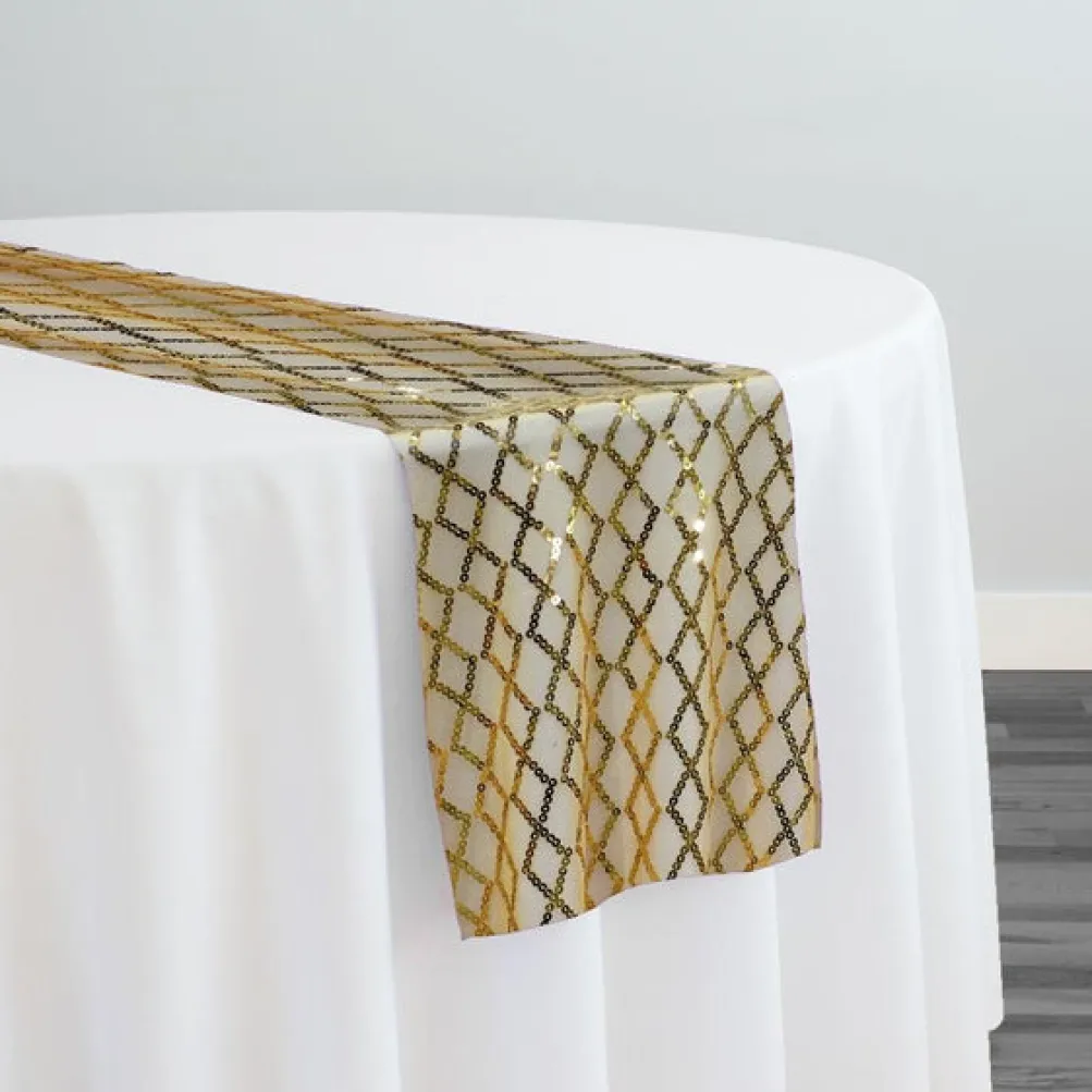 Vortex Sequins Table Runner in Gold