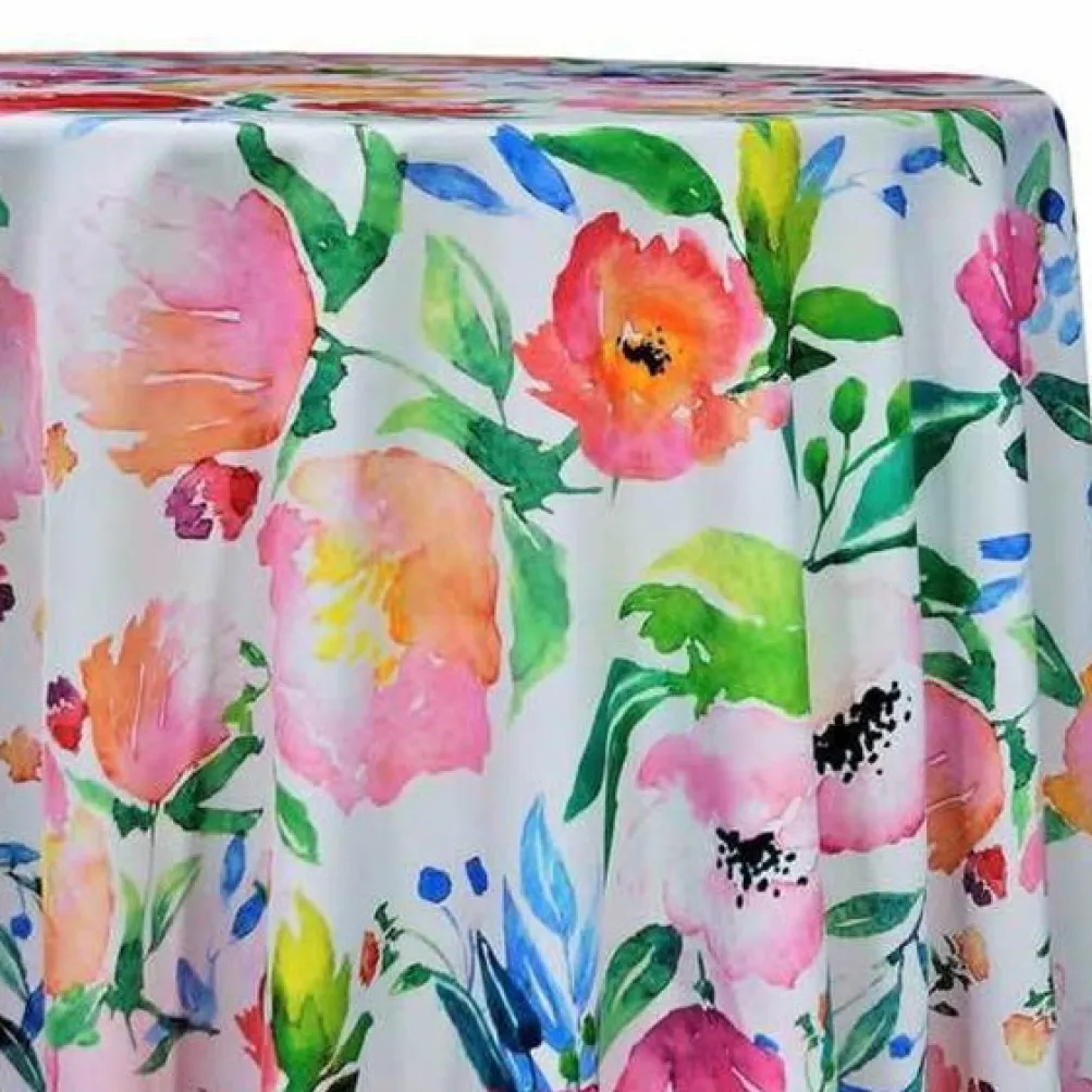 Watercolor Bouquet (Poly Print) Table Linen