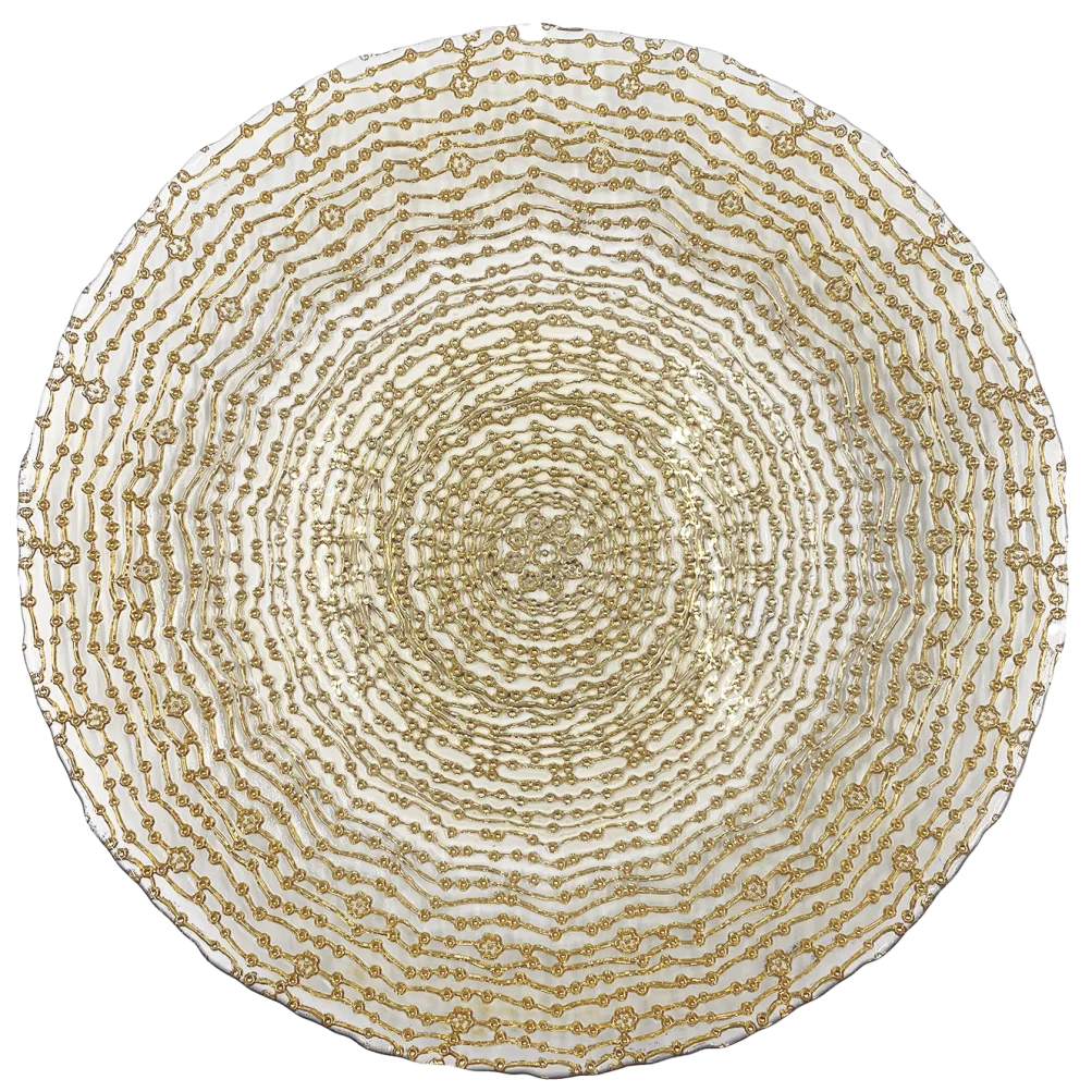 Webbed - Glass Charger Plate in Gold (Item # 0291)