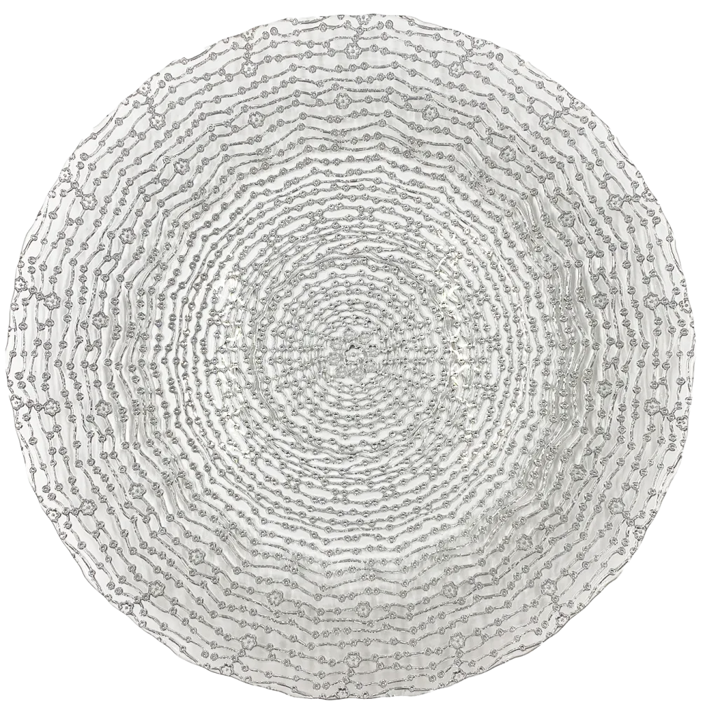 Webbed - Glass Charger Plate in Silver (Item # 0291)