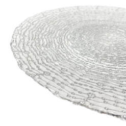 Webbed - Glass Charger Plate in Silver (Item # 0291)