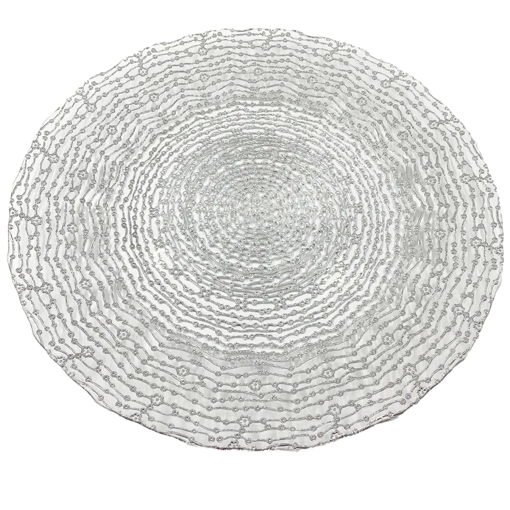 Webbed - Glass Charger Plate in Silver (Item # 0291)